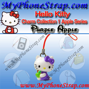 HELLO KITTY PURPLE APPLE BY TOMY ... US APPLE CHARM COLLECTION SERIES 1 DETAIL