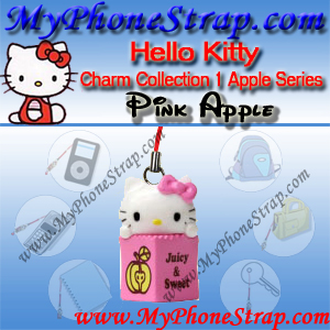 HELLO KITTY PINK APPLE BY TOMY ... US APPLE CHARM COLLECTION SERIES 1 DETAIL