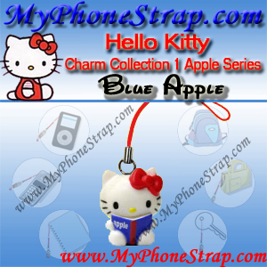 HELLO KITTY BLUE APPLE BY TOMY ... US APPLE CHARM COLLECTION SERIES 1 DETAIL