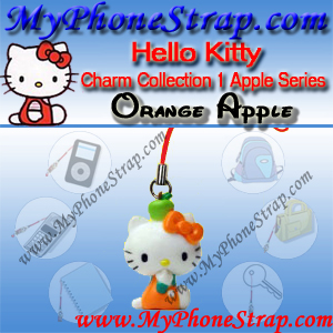 HELLO KITTY ORANGE APPLE BY TOMY ... US APPLE CHARM COLLECTION SERIES 1 DETAIL