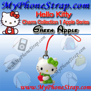 HELLO KITTY GREEN APPLE BY TOMY ... US APPLE CHARM COLLECTION SERIES 1 DETAIL