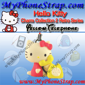 HELLO KITTY YELLOW TELEPHONE BY TOMY ... US FIGURE CHARM COLLECTION 2 RETRO SERIES DETAIL