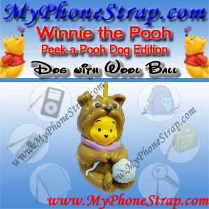 WINNIE THE POOH DOG HOLDING WOOL BALL PEEK-A-POOH BY TOMY ... EUROPE MINI WINNIES DOG COLLECTION DETAIL